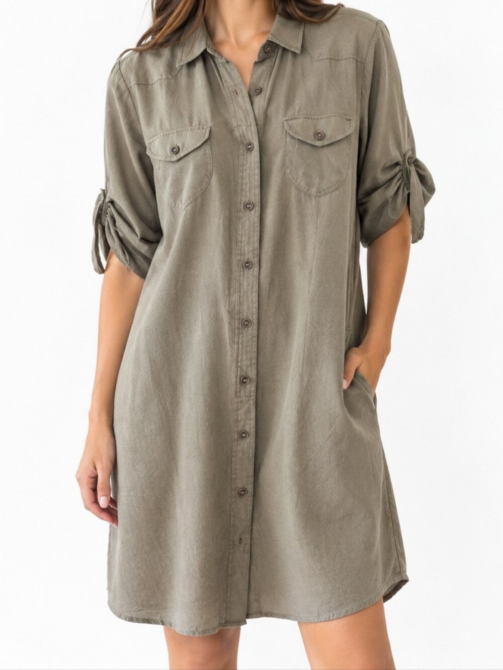 Maryan Mehlhorn Women's 100% Silk Green Boho Mini Dress Size Small Button Down